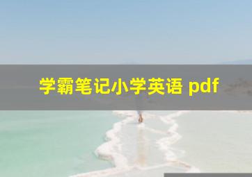 学霸笔记小学英语 pdf